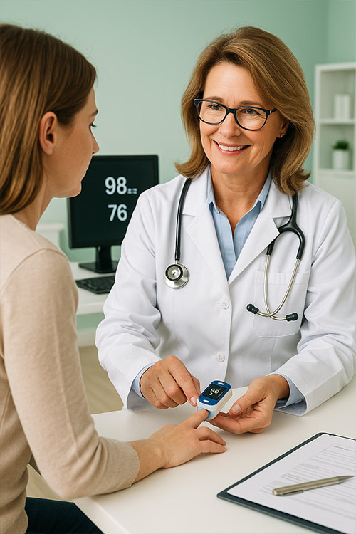 Oxymeter – neinvazívne meranie okysličenia krvi. Praktický lekár Košice.